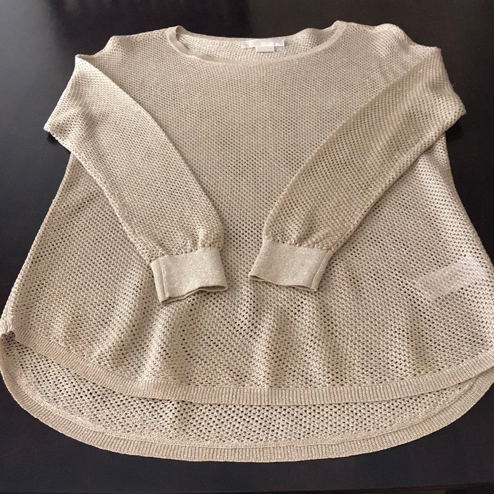 Michael Kors Gold Metallic Sweater and Cream Tank